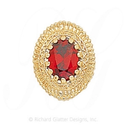GS334 G - 14 Karat Gold Garnet Slide 